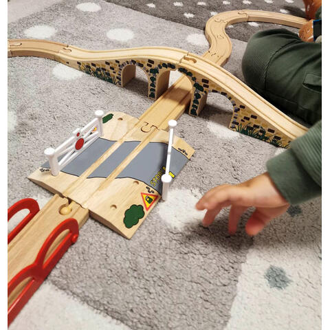 BIGJIGS Toys Trecere la nivel cu calea ferata