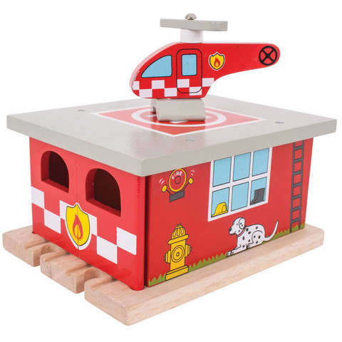 BIGJIGS Toys Hangarul pompierilor