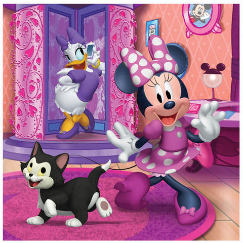 Dino Puzzle 3 in 1 - Distractie cu Minnie si Daisy (3 x 55 piese)