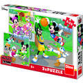 Dino Puzzle 3 in 1 - Mickey si Minnie sportivii (3 x 55 piese)
