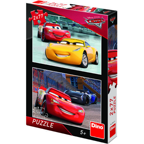 Dino Puzzle 2 in 1 - Cars 3: Cursa cea mare (2 x 77 piese)