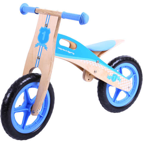 BIGJIGS Toys Bicicleta fara pedale albastra