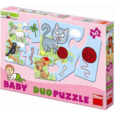 Dino Puzzle in 2 piese - Asocieri