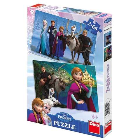 Dino Puzzle 2 in 1 - Frozen - Regatul de Gheata (66 piese)