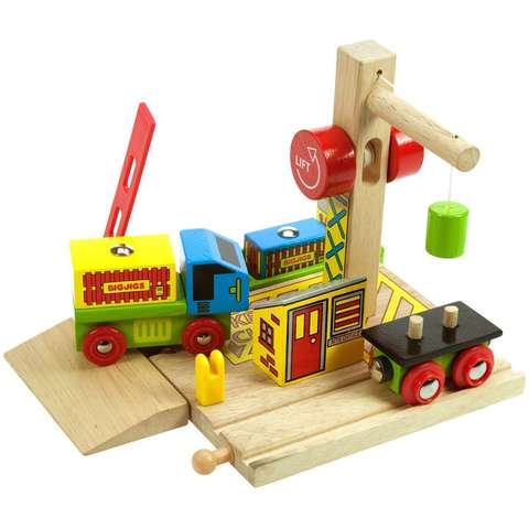 BIGJIGS Toys Atelierul din port cu container