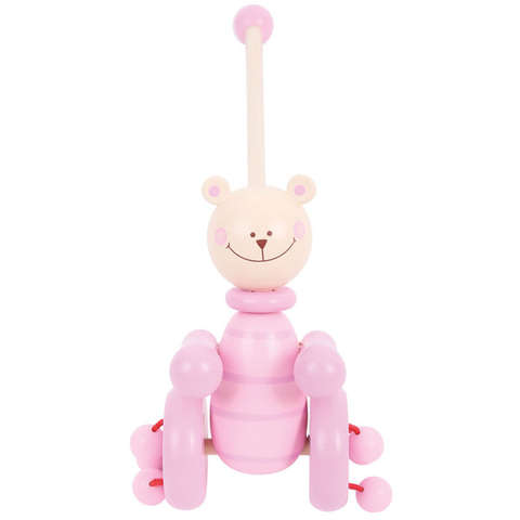 BIGJIGS Toys Jucarie de impins - Ursulet roz