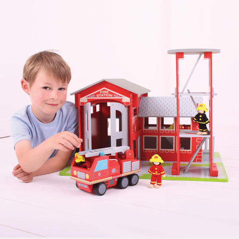 BIGJIGS Toys Joc de rol - Statie de pompieri