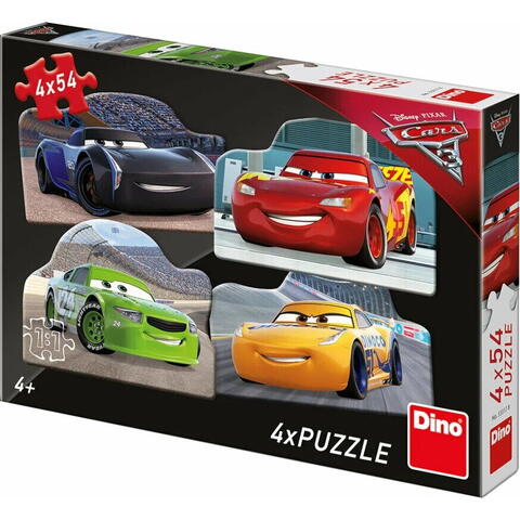 Dino Puzzle 4 in 1 - Cars 3 (4 x 54 piese)