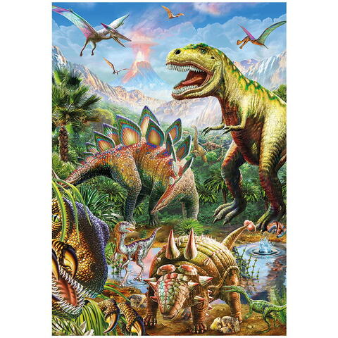 Puzzle XL - Lumea dinozaurilor neon (100 piese)