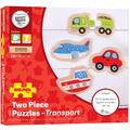 BIGJIGS Toys Puzzle - mijloace de transport (8 piese)