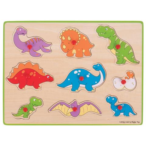BIGJIGS Toys Puzzle din lemn incastru - Dinozauri