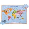 BIGJIGS Toys Puzzle din lemn - Harta lumii (35 piese)