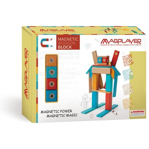 MAGPLAYER Set magnetic din lemn - 24 piese