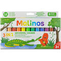 MALINOS Set creioane retractabile - 12 culori