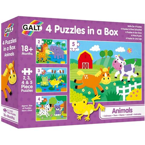 Galt Set 4 puzzle-uri - Animalute (2, 3, 4, 5 piese)