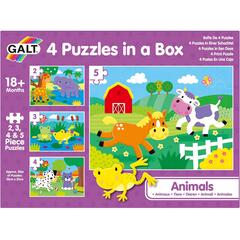 Set 4 puzzle-uri - Animalute (2, 3, 4, 5 piese)