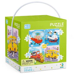 Dodo Puzzle 4 in 1 - Vehicule (12, 16, 20, 24 piese)