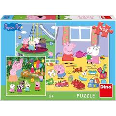 Puzzle 3 in 1 - Purcelusa Peppa in vacanta (3 x 55 piese)