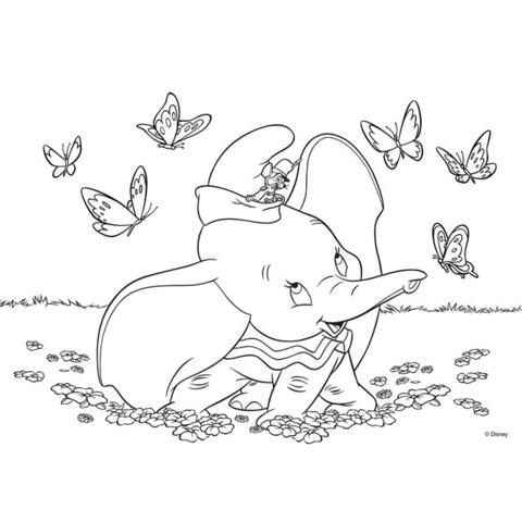 LISCIANI Puzzle de colorat maxi - Dumbo (35 piese)