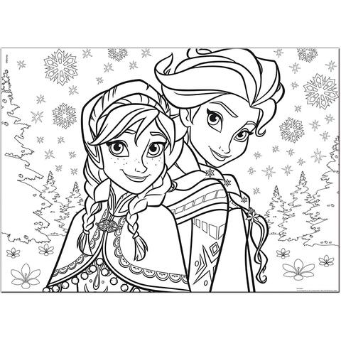 LISCIANI Puzzle de colorat maxi - Anna si Elsa (60 piese)