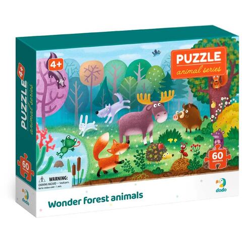 Dodo Puzzle - Minunatele animalute din padure (60 piese)