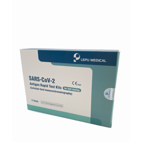 LEPU MEDICAL Test rapid antigen - kit pentru autotestare SARS-CoV-2 (imunocromatografie prin captură de aur coloidal) - set 5 buc