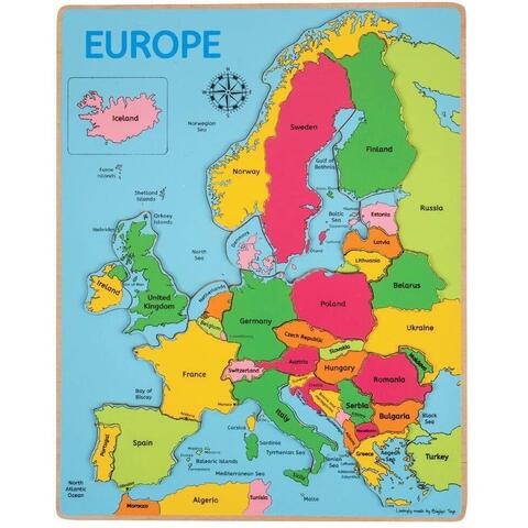 BIGJIGS Toys Puzzle incastru harta Europei - RESIGILAT