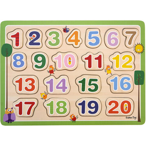 Barbo Toys Puzzle din lemn - Numar de la 1 - 20