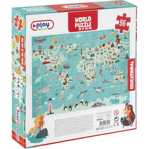 Grafix Puzzle - Harta lumii (96 piese)