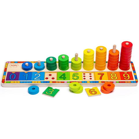BIGJIGS Toys Numaratoare cu discuri colorate - RESIGILAT