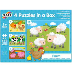 Set 4 puzzle-uri Animale de la ferma (4, 6, 8, 12 piese) - RESIGILAT
