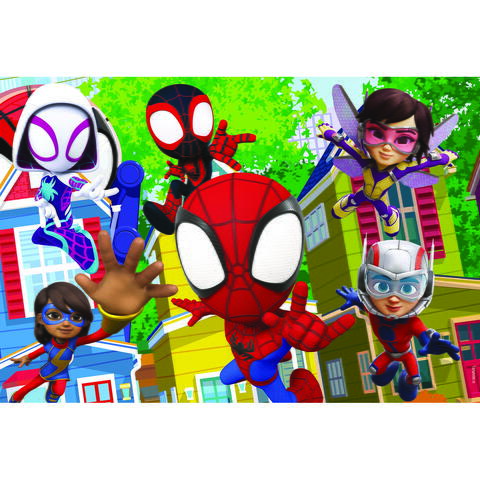 LISCIANI Puzzle de colorat -  Distractie cu paienjenelul Marvel si prietenii lui uimitori (24 piese)