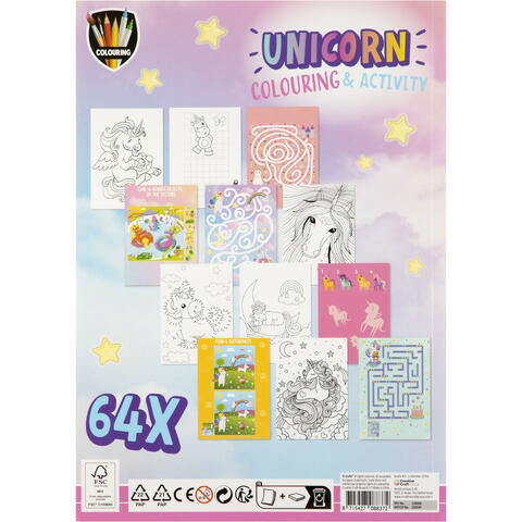 Grafix Carte de colorat cu activitati - Unicorn