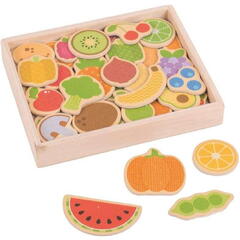 BIGJIGS Toys Set magnetic - Fructe si Legume - RESIGILAT