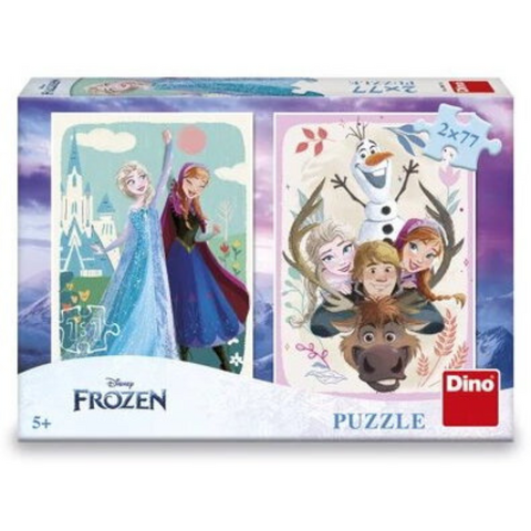 Dino Puzzle 2 in 1 - Anna si Elsa (2 x 77 piese)