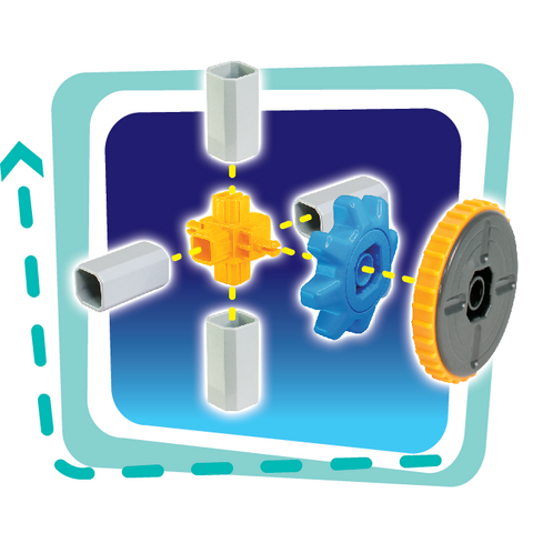 STEM kidz Set de constructie 3 in 1 STEM  - Robotel & masinute saniter