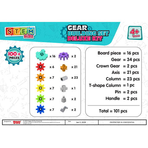 STEM kidz Set de constructie cu rotite Deluxe (100 piese)