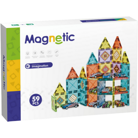 Bufnitel Joc magnetic - Parcarea masinutelor 59 piese (5.5 cm)