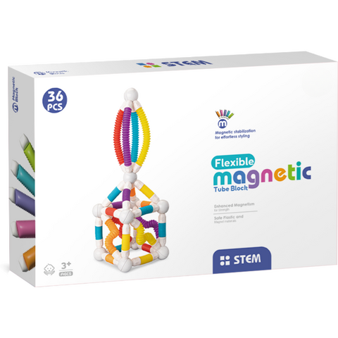 Bufnitel Magnetic Set de constructie magnetic cu tuburi flexibile (36 piese)