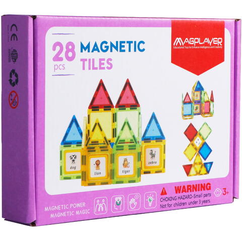 MAGPLAYER Set de constructie magnetic 3D - 28 piese - RESIGILAT