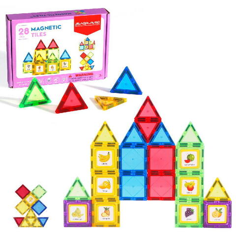 MAGPLAYER Set de constructie magnetic 3D - 28 piese - RESIGILAT