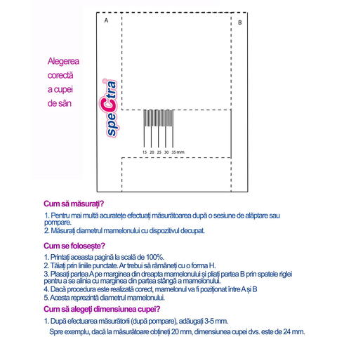 SPECTRA Set cupa pentru san - 20 mm - RESIGILAT