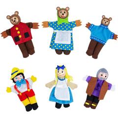 BIGJIGS Toys 2 in 1 - Pinochio si Povestea Cei trei ursuleti - Papusi degetar