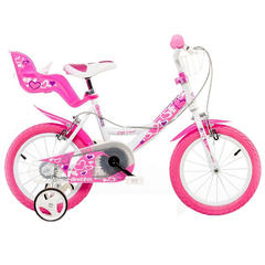 DINO BIKES Bicicleta roz cu inimioare 14"