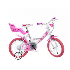 Bicicleta roz cu inimioare 16"