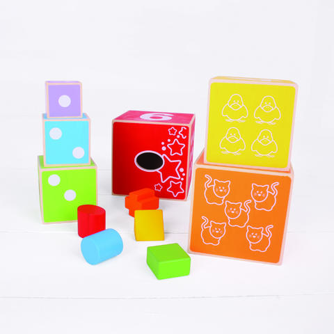 BIGJIGS Toys Cuburi colorate pastel