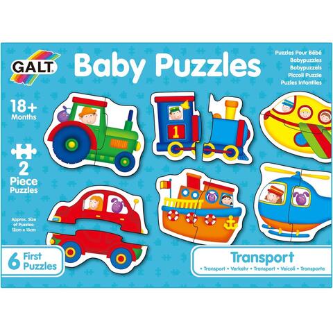 Galt Baby Puzzles: Set de 6 puzzle-uri Transport (2 piese)