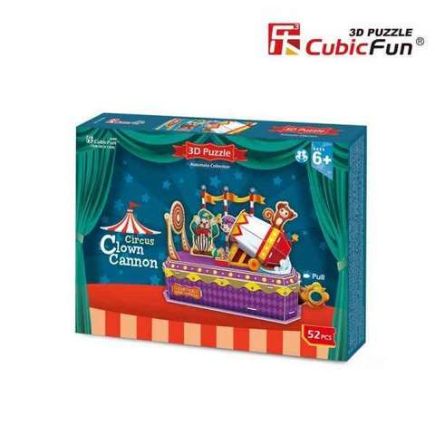 CUBICFUN Tunul clovnului - Colectia de puzzle 3D Lumea Circului - 52 de piese
