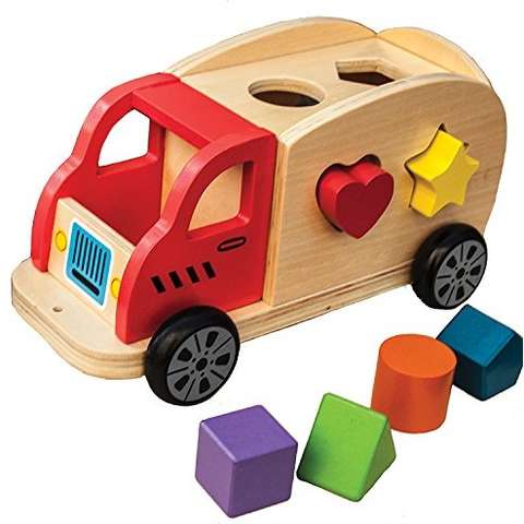 New Classic Toys Camion Shape Sorter cu 6 forme